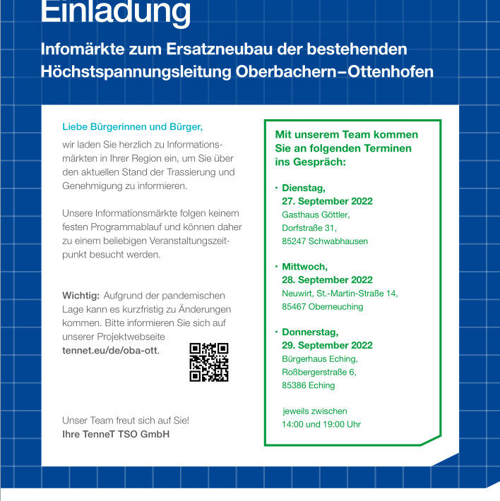 Ersatzneubau der bestehenden Höchstspannungsleitung Oberbachern–Ottenhofen