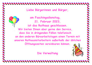 Faschingsdienstag 2023