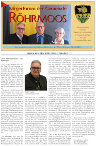 Bürgerforum Röhrmoos vom 14. Mai 2025